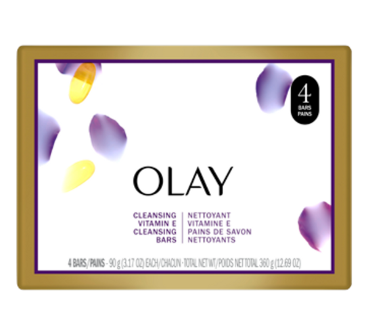 Olay Cleansing Vitamin E Bar Soap, 4 X 90 g