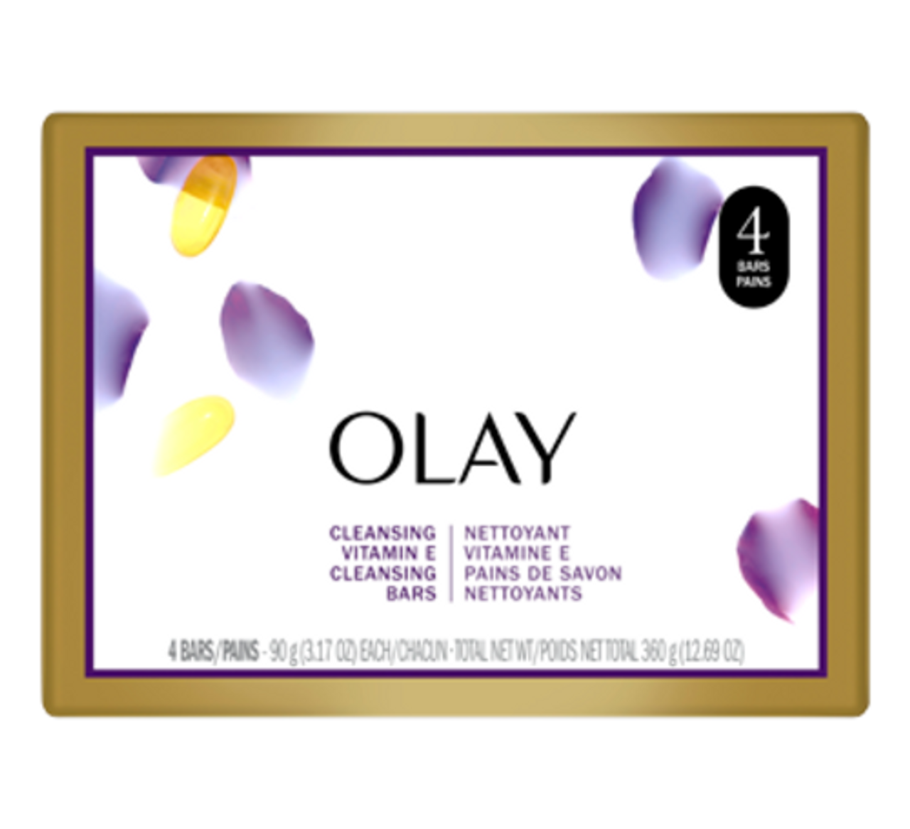 Olay Cleansing Vitamin E Bar Soap, 4  X 90 g