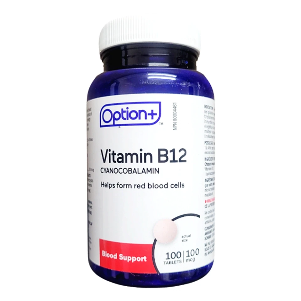 Option+ Vitamin B12 100mcg 100tablets