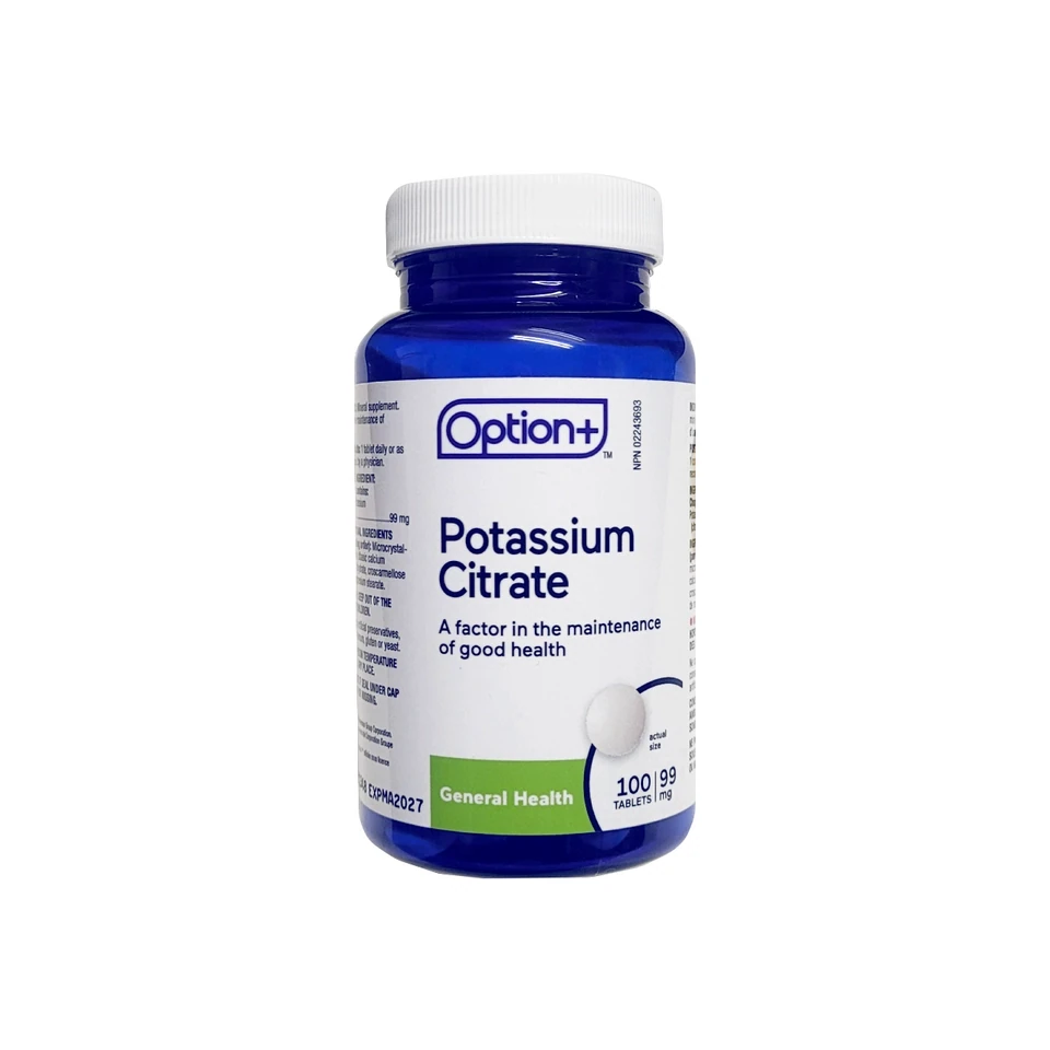 Option+ Potassium Citrate 99mg 100tablets