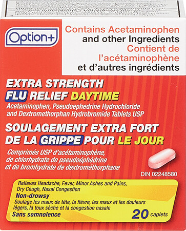 Option+ Flu Medication Extra Strength Daytime (20) Caplets