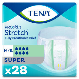 TENA ProSkin™ Stretch Super Incontinence Brief, Heavy Absorbency, Unisex, Medium/Regular, 28 count