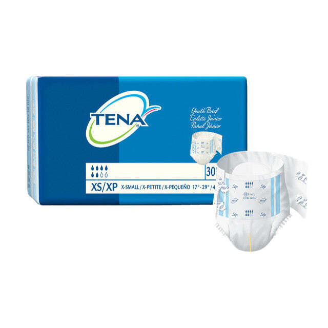 TENA ProSkin™ Plus Extra Small Incontinence Brief, Moderate Absorbency, Unisex, X-Small, 30 count