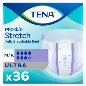 TENA ProSkin™ Stretch Ultra Incontinence Brief, Heavy Absorbency, Unisex, Medium/Regular, 36 count