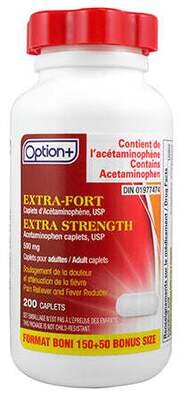 Option+ Acetaminophen Extra Strength 500mg Caplets