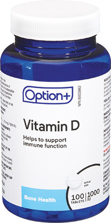Option+ Vitamin D 1000IU 100 tablets
