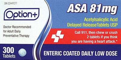 Option+ ASA 81mg Enteric Coated Tablets
