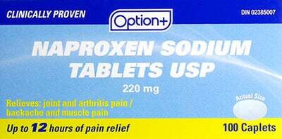 Option+ Naproxen Sodium Tablets 220mg (100) Caplets