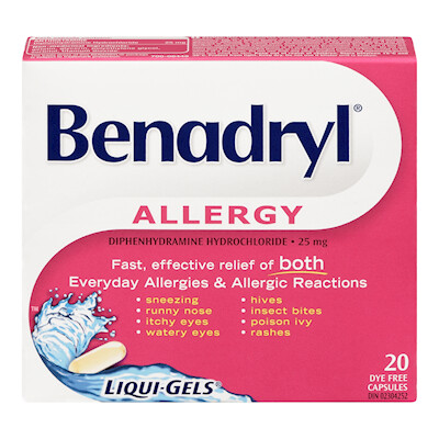 BENADRYL ALLERGY LIQUI-GELS 20'S