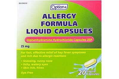 Option+ Allergy Formula Capsules 25mg