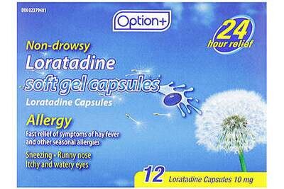 Option+ Loratadine 10mg 24hr Relief (12 Capsules)