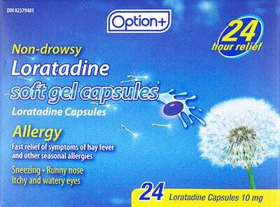 Option+ Loratadine 10mg 24hr Relief (24 Capsules)