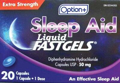 Option+ Sleep-Aid FastGels Extra Strength 50mg (20) Capsules