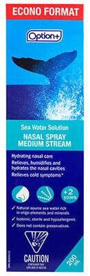 Option+ Nasal Spray Sea Water Medium Stream 200ml
