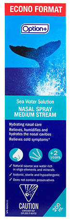 Option+ Nasal Spray Sea Water Medium Stream 200ml