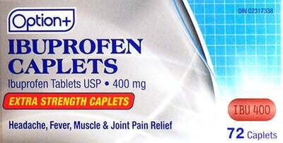 Option+ Ibuprofen Extra Strength 400Mg Caplets