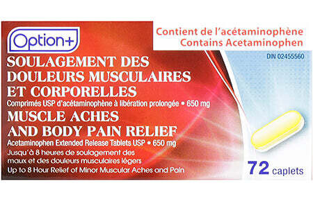 OPTION+ ACETAMINOPHEN MUSCLE & BODY CAP 72'S