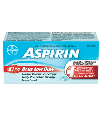 Aspirin Coated 81 mg Daily Low Dose (30) Tablets