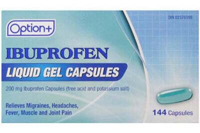 Option+ Ibuprofen Liquid Gel 200mg (144) Capsules