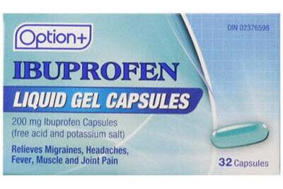 Option+ Ibuprofen Liquid Gel 200mg (32) Capsules