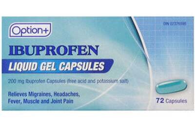 Option+ Ibuprofen Liquid Gel 200mg (72) Capsules