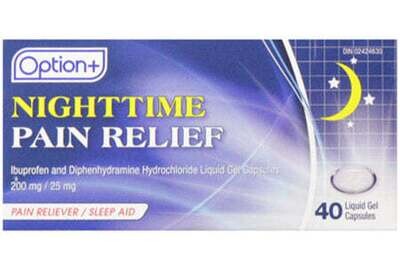 Option+ Ibuprofen Liquid Gel Nighttime 200mg (40) Capsules