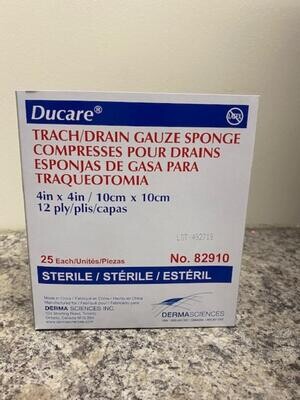 Derma Sciences Ducare Trach/Drain Gauze Sponge 4x4