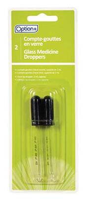 Option+ Glass Medicine Droppers 2 Pack