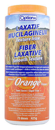 OPTION+ LAXATIVE PSYLLIUM FIBRE ORANGE SUGAR FREE