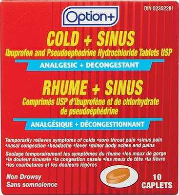 Option+ Cold & Sinus Caplets 10