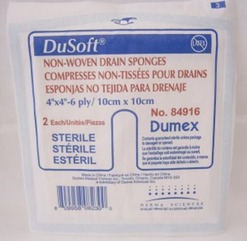 DuSoft Sterile Non Woven Drain Sponges