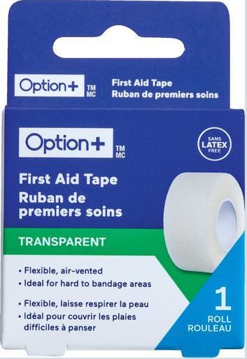 Option+ First Aid Tape Transparent 1"x 10 yds