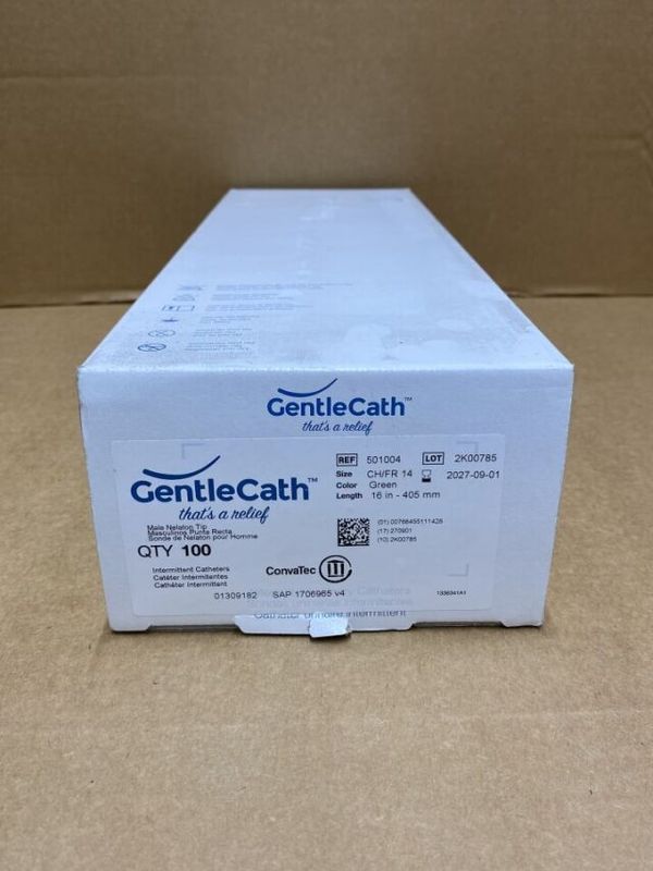 GENTLECATH UNCOATED MALE, 14FR, PVC, STRAIGHT TIP