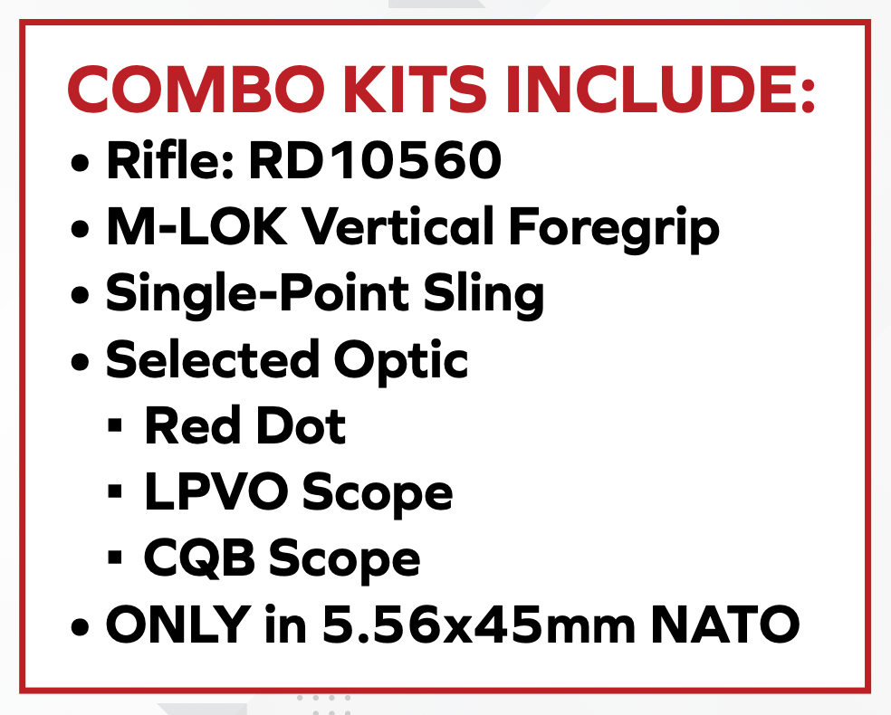 Raptor Defense RD-15 Rifle Mid-length, Fixed Mag, 5.56 NATO, 16" Barrel - Red Dot Combo Kit