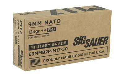 SIG AMMO 9MM M17 124GR +P FMJ 50/100