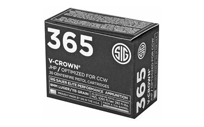 SIG AMMO 9MM 115GR JHP CCW 20/200