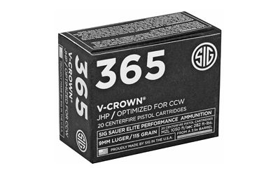 SIG AMMO 9MM 115GR JHP CCW 20/200
