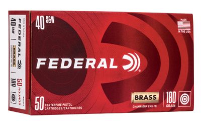 FED CHAMP 40S&amp;W 180GR FMJ BRSS 50/1