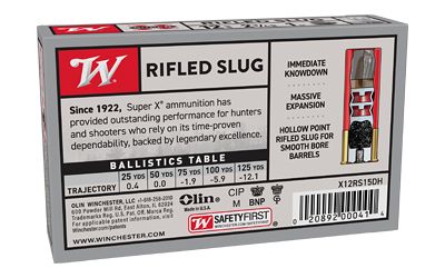 WIN SPRX 12GA 2.75&quot; 1OZ RIFLED 5/250