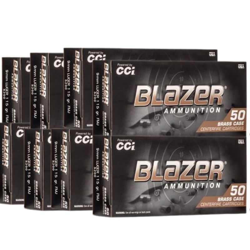 BLAZER BRASS 9MM 115GR FMJ 1000 ROUNDS