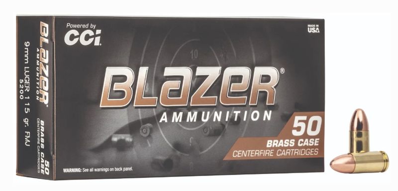 CCI Blazer Brass 9MM 115 GR 50 ROUNDS