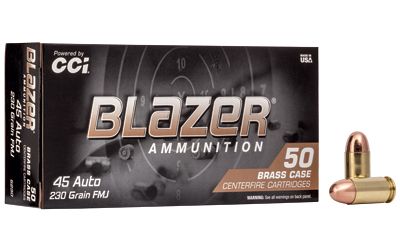 Blazer Ammunition, Blazer Brass, 45 ACP, 230 Grain, Full Metal Jacket, 50 Round Box