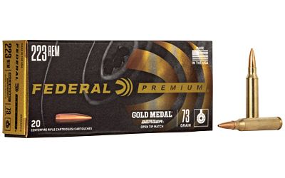 Federal, Gold Medal, 223 Remington, 73 Grain, Berger Boat Tail Target, 20 Round Box