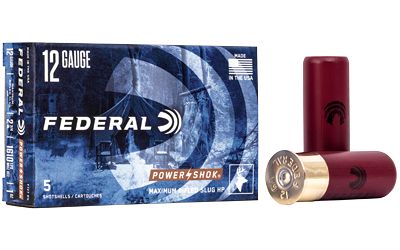 Federal, PowerShok, 12 Gauge, 2.75", 1oz., Rifled Hollow Point Slug, 5 Round Box