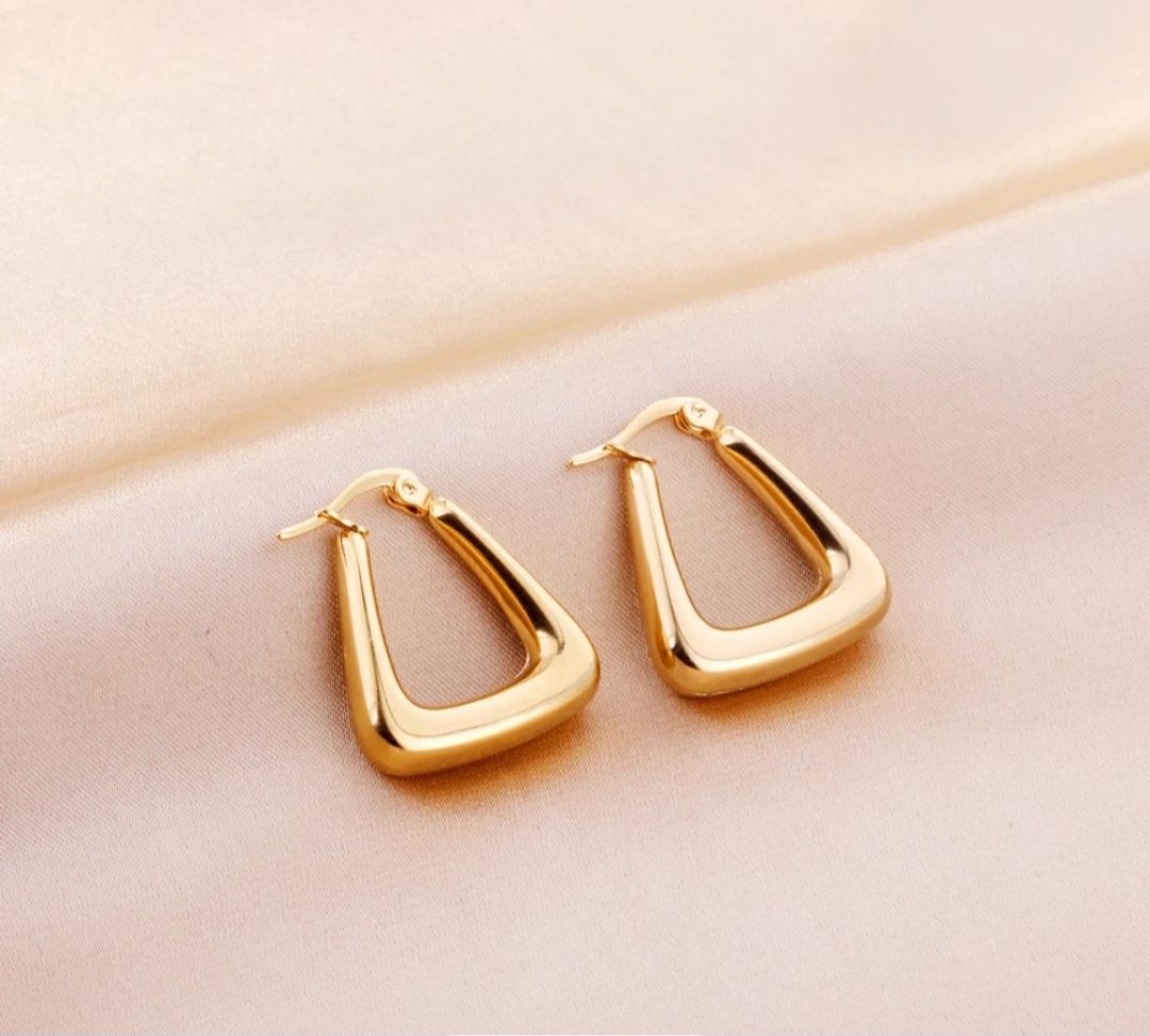 Waterproof Triangular Celine Hoops