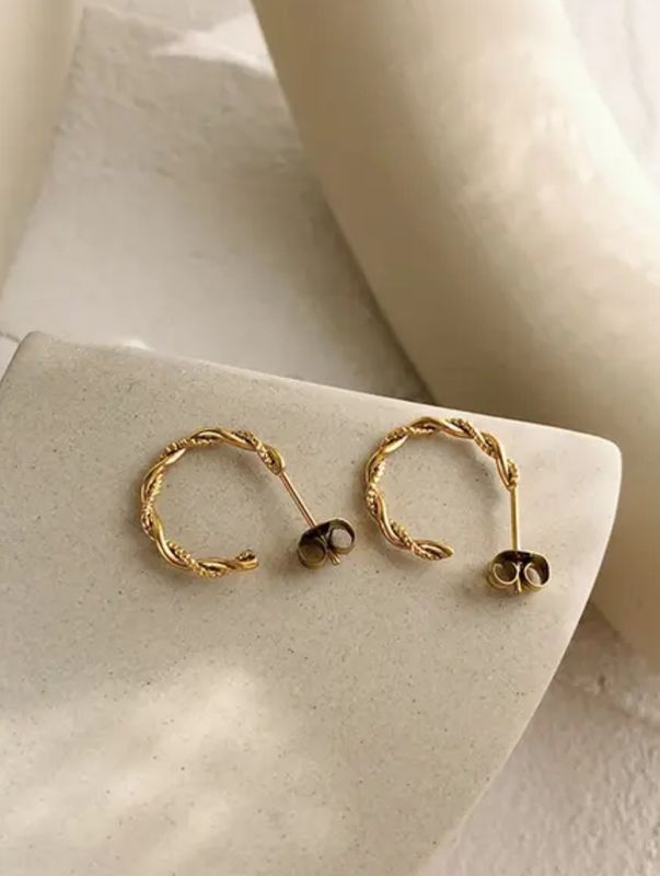 Waterproof Twist C Shape Kirsty Hoops