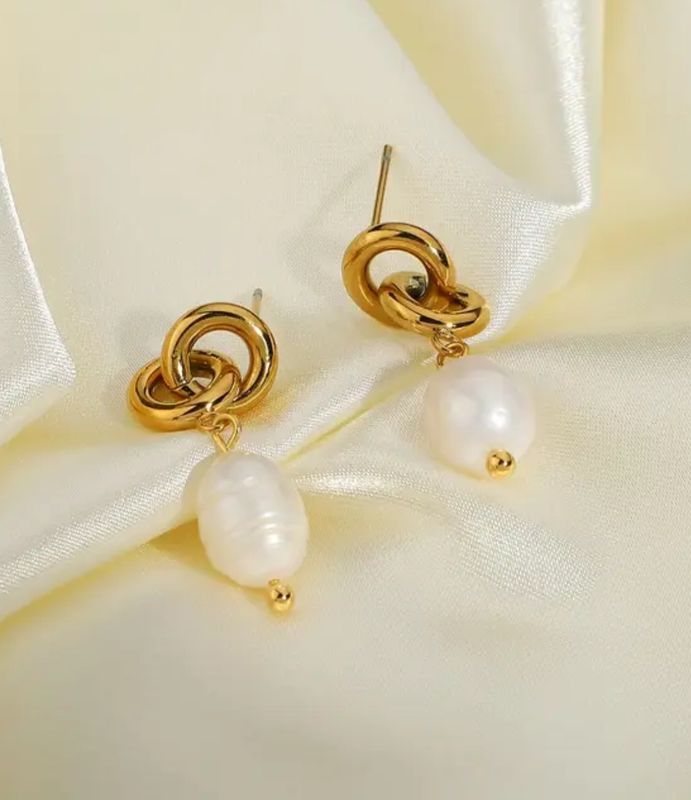 Waterproof Pearl Baroque Alicia Drop Earrings