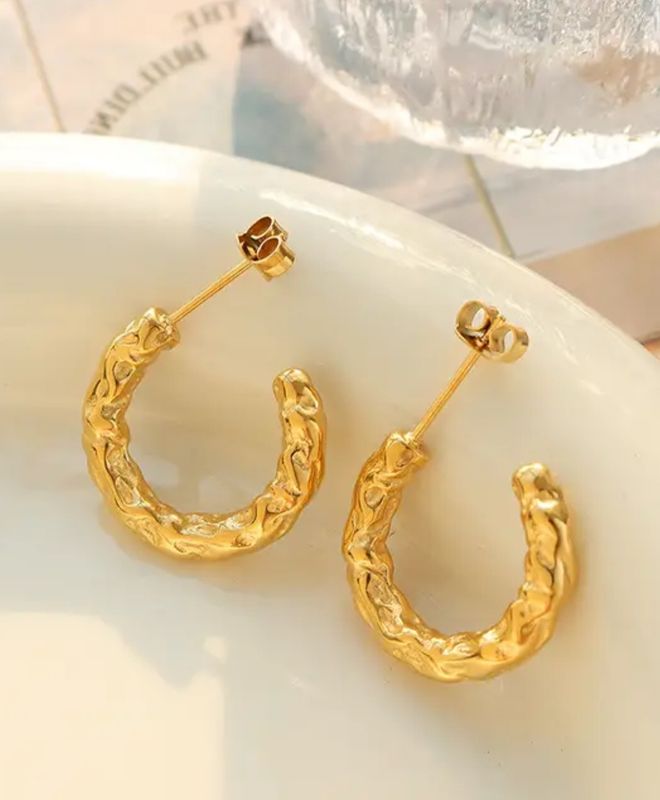 Waterproof Textured CC Holly Earrings