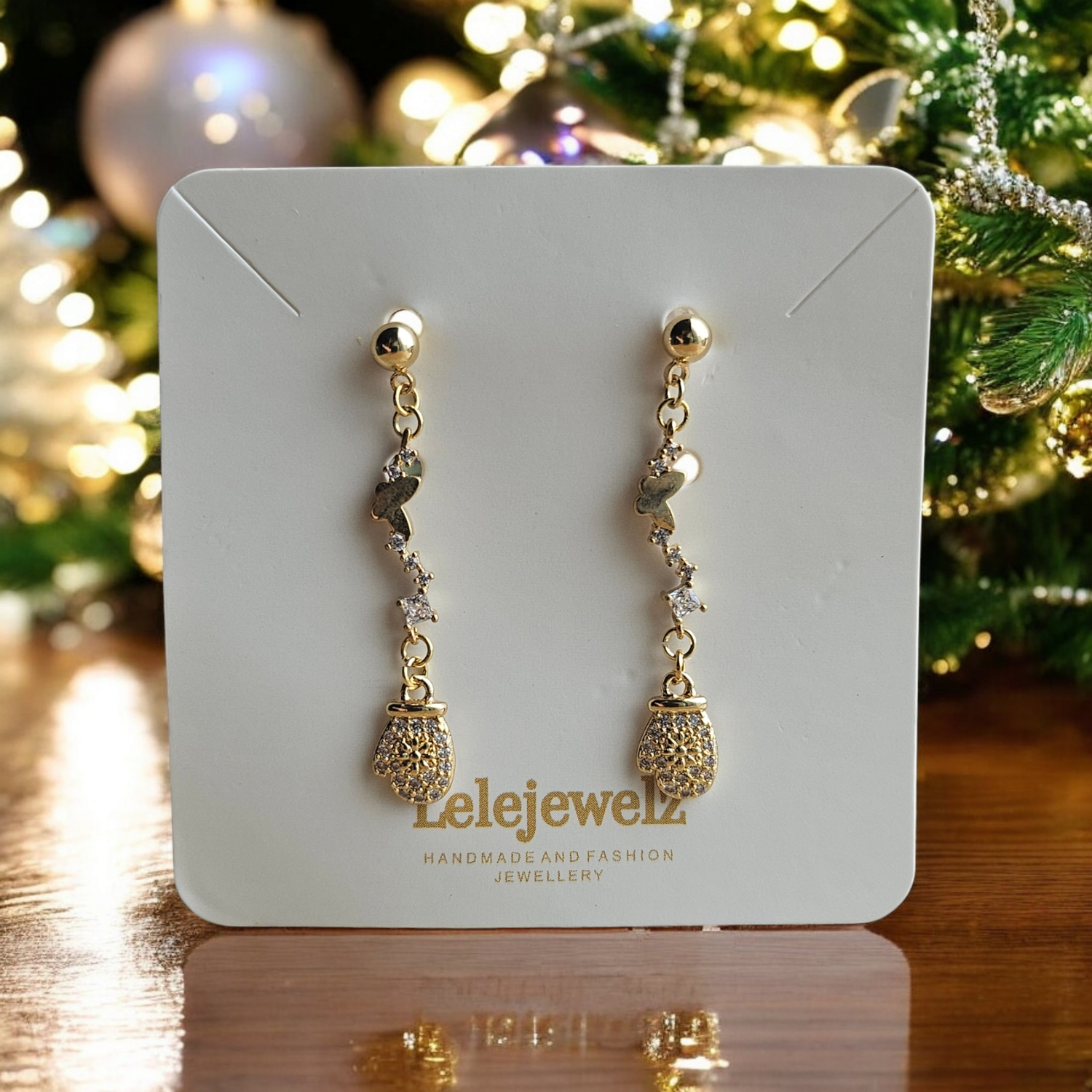 18K Gold Plated Glove Gina Drop Earrings