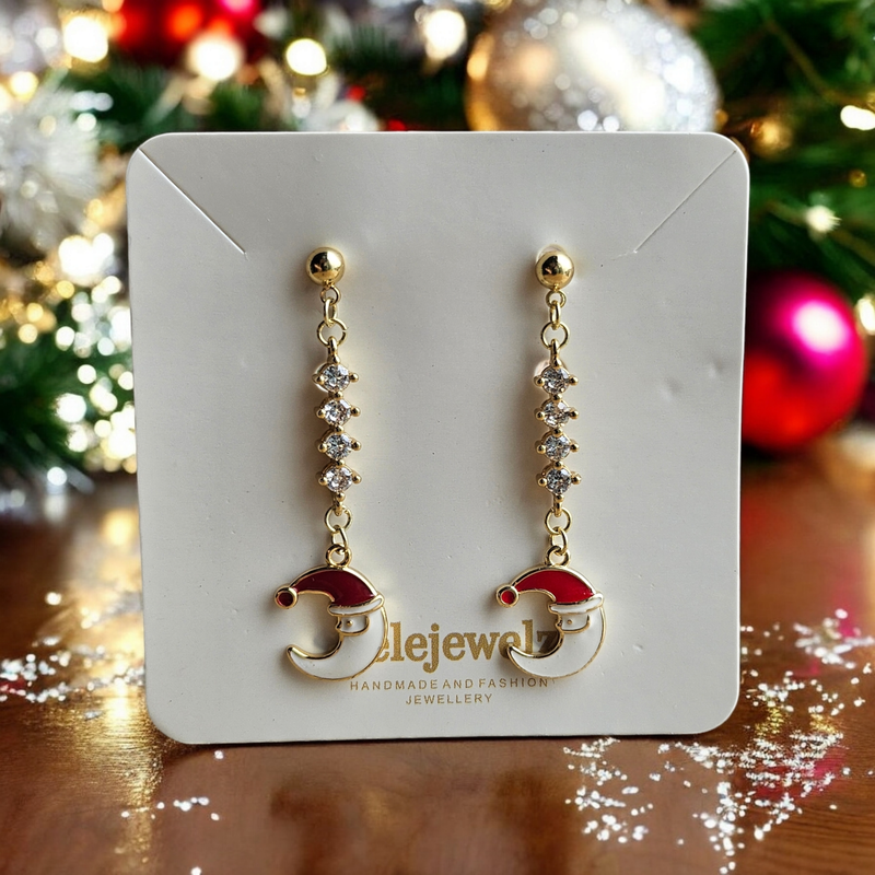 18K Gold Plated Moondolf Christmas Earrings